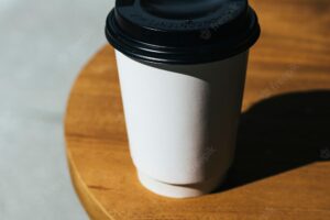Mockup of a disposable cup of coffee