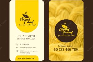 Modern business card food and drink culinary template design