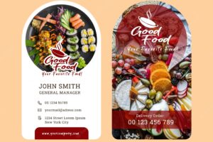 Modern business card food and drink culinary template design