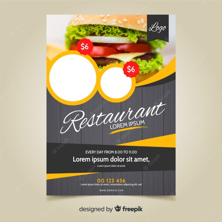 Modern fast food restaurant flyer template