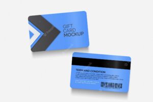 Modern gift card front and back mockup