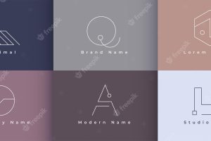 Modern minimal simple logo design set of six