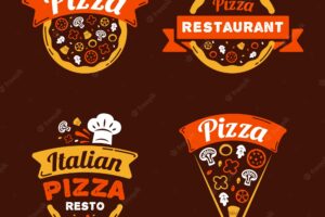 Modern pizza logo collection