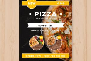 Modern pizza restaurant flyer template