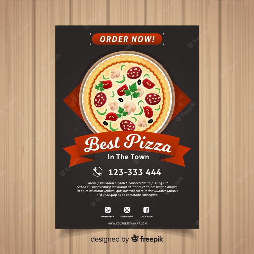 Modern pizza restaurant flyer template