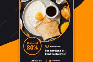 Modern poster for breakfast restaurant