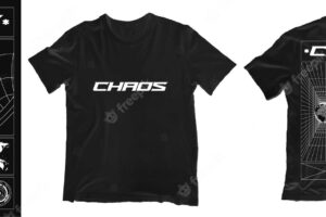 Modern poster with text chaos techno style print streetwear for tshirts hoodies and sweatshirts