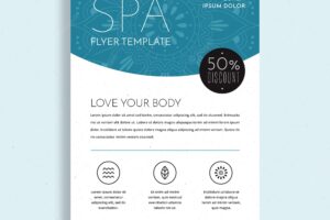 Modern spa flyer template with elegant style