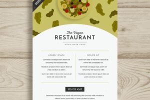 Modern vegetarian restaurant flyer template