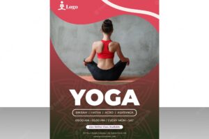 Modern yoga and meditation flyer template