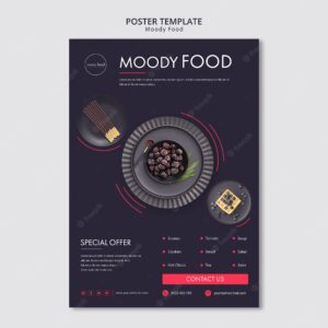 Moody food creative poster template