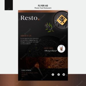 Moody food flyer template
