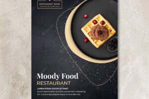 Moody food restaurant flyer concept