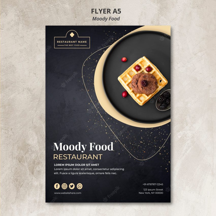 Moody food restaurant flyer concept