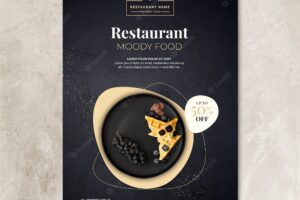 Moody food restaurant poster concept