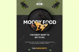 Moody food restaurant poster template