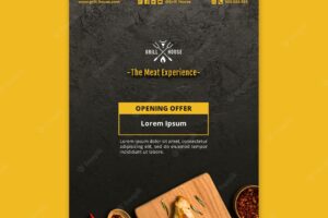 Moody grill flyer template