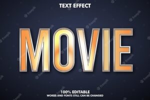 Movie editable text effect gold text effect