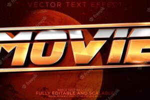 Movie text effect, editable shiny and epic text style