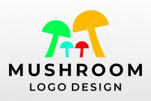 Mushroom restaurant, eat, healthy logo design.