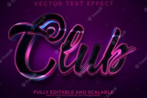 Music party text effect editable dance and dj text style