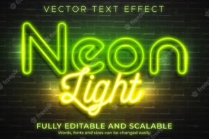 Neon light text effect