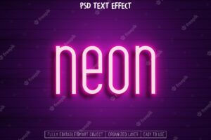 Neon light text effect