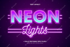 Neon lights text effect