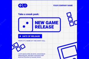 New game release fest square flyer template