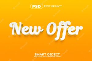New offer 3d editable text effect style template