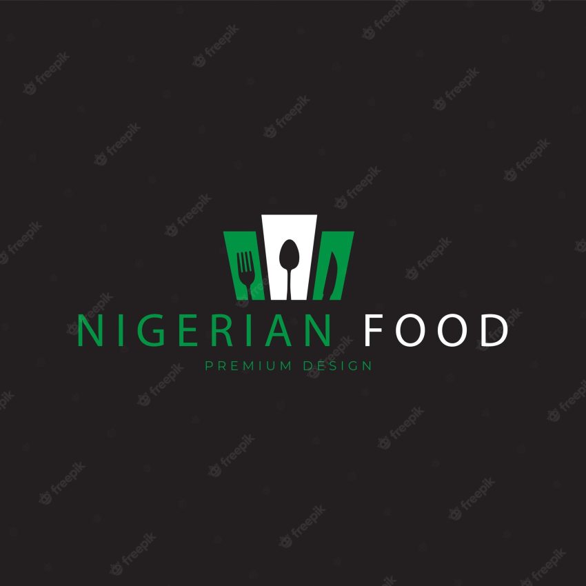 Nigerian food restaurant logo vector icon symbol illustration design template