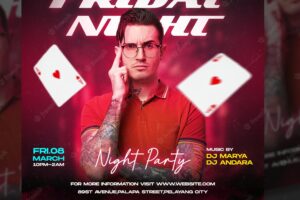 Night club party flyer social media post