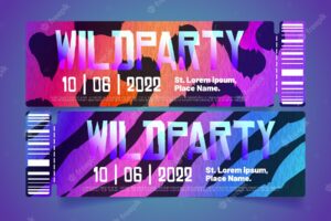 Night club party ticket templates set vector
