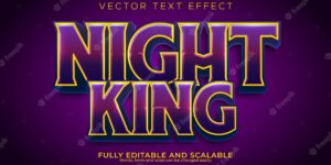 Night king text effect editable esport and knight text style