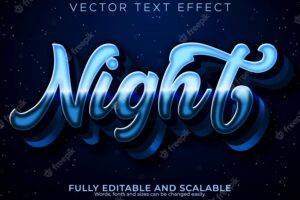 Night music text effect editable jazz and blues text style