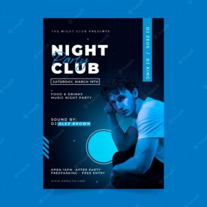 Nightclub and nightlife party vertical poster template
