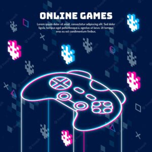Online games concept glitch illustration