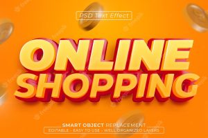 Online shopping text editable 3d style text effect