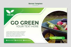 Organic go green banner template