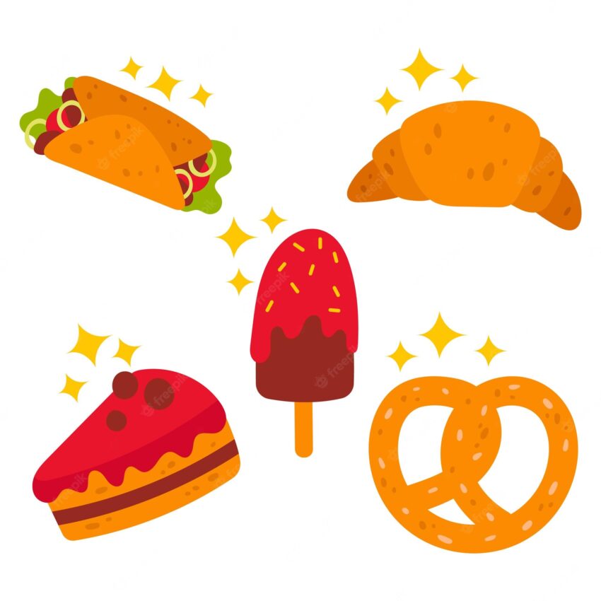 Pack of fast food stickers