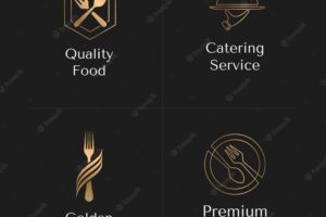 Pack of gradient catering logos