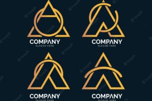 Pack of gradient a logo templates