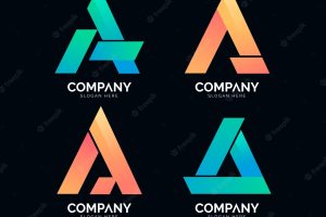 Pack of gradient a logo templates