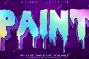 Paint text effect editable rainbow and colored text style