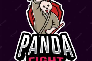 Panda fight esport logo template