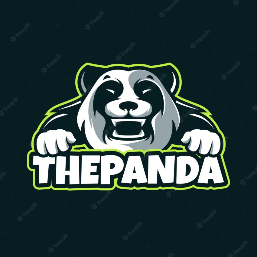 Panda logo mascot cartoon illustrations