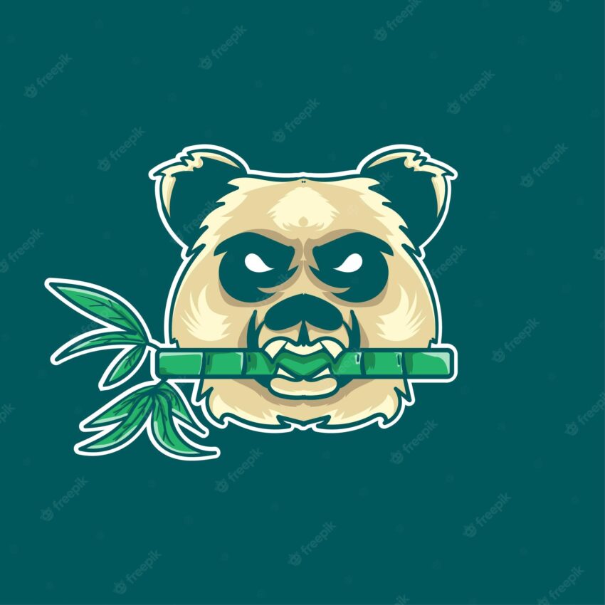Panda logo with its bamboo food