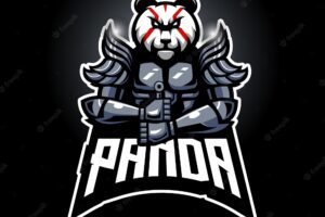 Panda mascot logo design illustration vector
