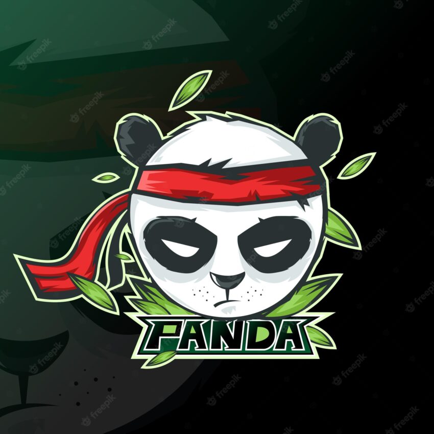 Panda mascot logo esport gaming.