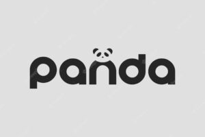 Panda text typography vector